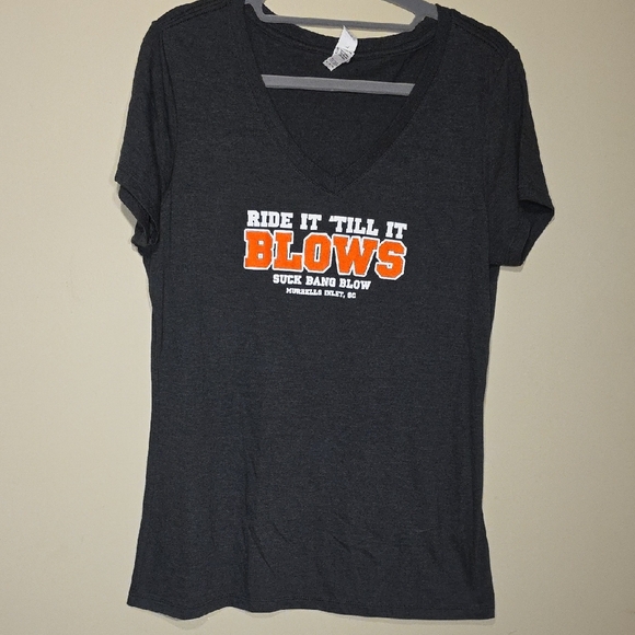 District Tops - District Black and Orange Fitted Short Sleeve Tee